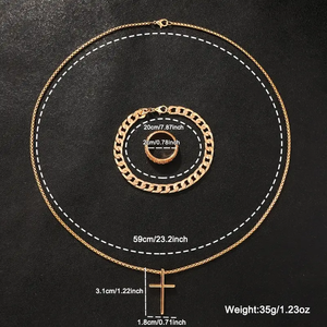 Juego de 4 Relojes de Cuarzo con Calendario Dorado Redondo y Elegante para Hombre 192046 - Product Image 3
