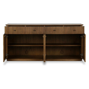 Aparador de Madera de Teca Maciza de 72 Pulgadas con 4 Puertas y 2 Cajones - Product Image 3