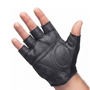 Gants de musculation en cuir demi-doigts avec protection antidérapante de la paume et sangle de poignet réglable pour l'entraînement en salle de sport - Product Image 3