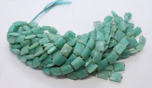 Cuentas de Amazonita Natural Facetadas en Forma de Cachorro, Cuentas de Amazonita Cuadradas Planas en Forma de Cubo y Rectángulo, Cuentas de Piedras Preciosas de Amazonita de 10 Pulgadas - Product Image 2