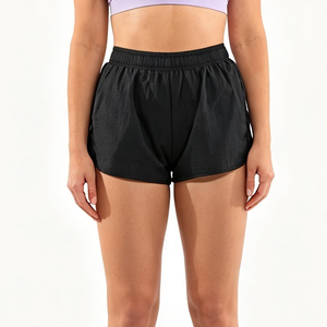 Shorts de sport d'été pour femmes en polyester durable, écologiques, respirants et en tissu peigné, décontractés, à prix bas, vente en gros, coupe droite - Product Image 3