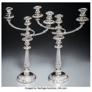 Elegant Vintage Silver <b>Candelabra</b> Large Multi-Arm Taper Candle Stand French Style Floral Engraved Metal <b>Candelabra</b> Home Decor - Product Image 3