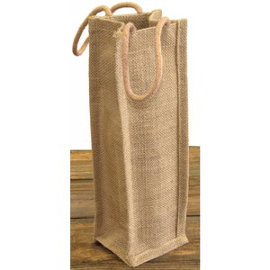 Bolsas Redondas de Yute Medianas Personalizables para Vino con Cierre de Cordón, Bolsas de Regalo Elegantes y Ecológicas de Gujarat para Botellas de Vino - Product Image 6