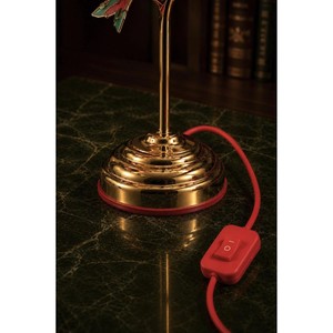 Lampe de table Lotus dorée avec fleurs en verre colorées, éclairage décoratif pour la décoration traditionnelle de la maison - Product Image 2