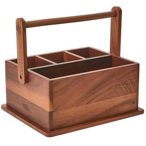 Super Sales Eco-Friendly Wooden Waterproof Portable Modern Non-Folding Floor Type Tableware Caddy Hotel Restaurant <b>Storage</b> - Product Image 4