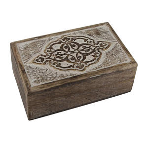 Caja de madera tallada ecológica hecha a mano, organizador decorativo de joyas, almacenamiento de recuerdos para el hogar o la oficina para vendedores en línea - Product Image 1