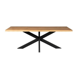 Table à manger moderne en bois écologique avec pieds en métal en forme de X, design industriel, stable, 6 places, mobilier de maison, à assembler - Product Image 2