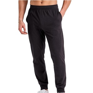 Pantalones Deportivos Negros de Algodón para Hombre, Cintura Elástica, Casuales, con Bolsillos Laterales, Transpirables, de Peso Medio, para Otoño - Product Image 1