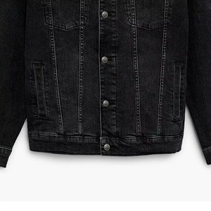 New Custom Style Winter Men's Denim Jackets 100% Cotton Coated Stand Collar High Quality Vintage Biker Design Fashionable - Product Image 5