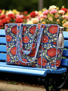 Bohemian Floral Canvas Tote <b>Bag</b> <b>Large</b> Capacity Durable <b>Storage</b> <b>Bag</b> for Travel Daily Use - Product Image 3