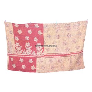Kantha Sari Blanket Old Kantha <b>Throw</b> Indian Reversible Hand Stitched Heavy <b>Throw</b> Old Sari Blanket Patch Work Heavy 3 To 5 Layers - Product Image 3