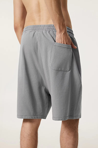 Mens Oversized Heavyweight 100% Cotton Corduroy Sweat Shorts Solid Vintage Washed Beige Drawstring Streetwear - Product Image 5