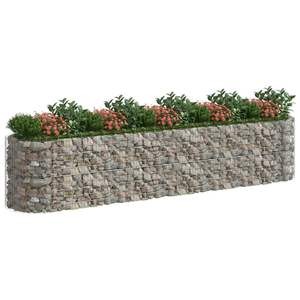 Jardinière surélevée en gabion 197 x 39,4 x 39,4 pouces en fer galvanisé argenté pour légumes - Product Image 5