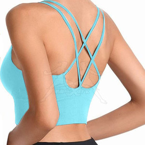 Sujetador deportivo atlético con espalda cruzada, diseño transpirable y ajuste cómodo para ejercicio, yoga y práctica deportiva - Product Image 6