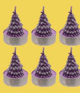 Bougie artisanale en cire de soja en forme de sapin, parfumée aux fruits, sans fumée, style vintage, pour Noël, Diwali, Thanksgiving et autres fêtes - Product Image 3