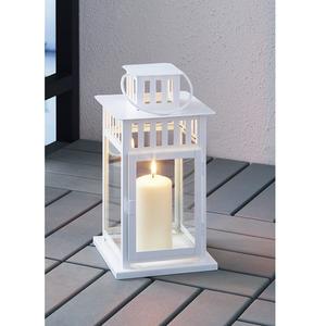 Lanterne décorative style shabby chic avec motifs Fleur de Lys, décorations classiques françaises pour la maison, la chambre, la terrasse - Product Image 1