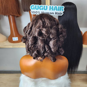 Extensiones de Cabello Humano Virgen Remy Vietnamita para Pelucas con Cierre 5x5 sin Pegamento, Rizado y Voluminoso, Color Marrón - Product Image 2