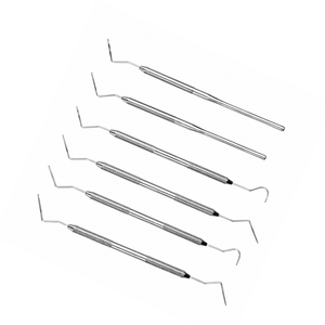 Ensemble de curettes dentaires manuelles en acier inoxydable avec poignée moletée, sondes parodontales pour usage clinique - Product Image 6