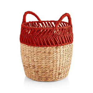 Cesta de Almacenamiento de Jacinto de Agua Natural y Hierro, Diseño Elegante para Lavandería, Decoración Flexible para el Hogar, Venta Caliente - Product Image 5