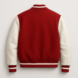 Veste universitaire personnalisée pour hommes et femmes |   Veste de baseball en laine avec manches en cuir PU |   Fournisseur de vestes Letterman OEM ODM - Product Image 2