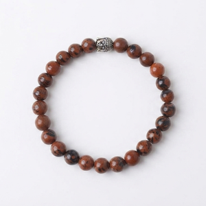 Pulsera de Obsidiana Caoba de Alta Calidad con Cuentas de Buda, Regalo Romántico, Joyería de Moda con Encanto para Hombres y Mujeres, Meditación Energética - Product Image 5
