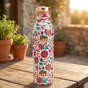 Pure <b>Copper</b> Water <b>Bottle</b> Reusable <b>Drinking</b> <b>Bottle</b> For Healthy Daily Hydration Home Office Travel Fitness Outdoor Activities - Product Image 6