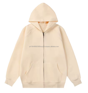 Streetwear personnalisé manches raglan surdimensionné fermeture éclair hommes sweats à capuche fermeture éclair mentale 400gsm polaire à capuche - Product Image 5