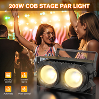 U`King 2 Eyes LED Cob Blinder Strobe DJ Spotlights DMX Activado por Sonido 2x100W 2 en 1 Blanco Frío y Cálido Luces Cegadoras de Audiencia Par Light