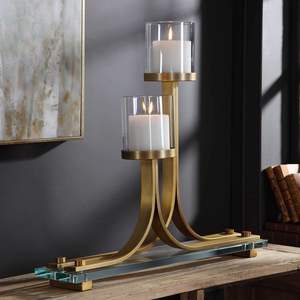 Candelabro de Latón Vintage, Portavelas de Latón con Brillo Clásico, Candelabro de Latón Estilo Maharaja, Portavelas de Latón Antiguo - Product Image 4