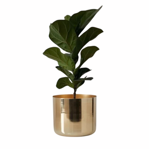 Hammered Brass Flower <b>Pot</b> Set Gold Finish Indoor <b>Plant</b> Decor <b>Vintage</b> Rustic Style Desktop Use Handmade Planter - Product Image 5