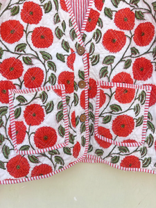 Chaleco de Invierno Hecho a Mano en India, 100% Algodón Ecológico, Acolchado, Antiarrugas, Transpirable, con Bolsillo Frontal, Corte Regular - Product Image 3