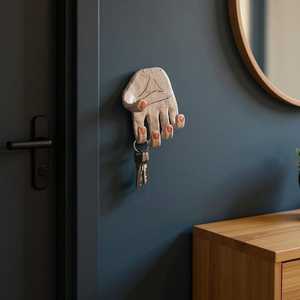 Wabi Sabi <b>Wall</b> Art <b>Wall</b> Decor Home Living Handmade Ceramic Hand <b>Wall</b> <b>Hook</b> Key Holder Room Decoration Hangings Arts Home Decor - Product Image 1