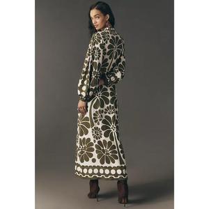 Vestido Largo Floral de Moda para Mujer, Sin Mangas, Cuello en V, Estilo Bohemio Informal de Verano, para Fiestas, Venta al Por Mayor - Product Image 3