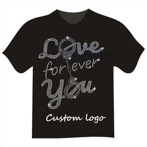 T-shirt pour homme à manches courtes avec strass, décoré de diamants, streetwear, tee-shirt décontracté d'été, vente en gros - Product Image 1