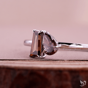 Round Brilliant Cut <b>Pink</b> Lab Grown Diamond Toi Et Moi Engagement Ring Silver Plating for Women Wedding Anniversary Ready Ship - Product Image 3