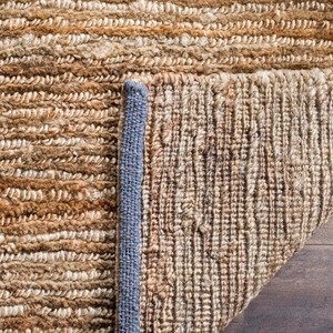 Modern Striped Wool Acrylic Jute Rug Rectangle Non-Slip Rubber Backing Low Pile Hallway for Hotel Home Exercise - Product Image 3