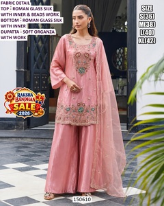 Salwar Kameez de Seda Verde Pura con Bordado y Trabajo Manual para Mujer, Traje Tradicional para Bodas, Tallas S a XL - Product Image 4