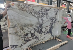 Piedra de lujo Bvlgari Italia púrpura Calacatta Viola losas de mármol encimera de cocina fregadero de mármol azulejos paneles de pared escalera - Product Image 2