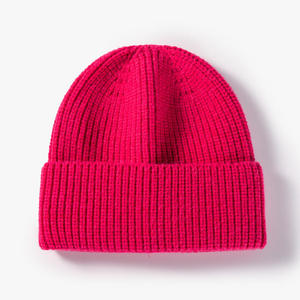 Bonnet tricoté personnalisé en laine, couleur unie, avec broderie de logo simple, pour l'automne et l'hiver, vente en gros, mode et loisirs - Product Image 2