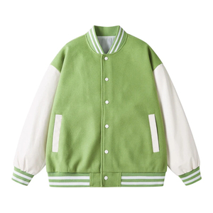 Chaqueta universitaria unisex estilo varsity, mezcla de lana suave, mangas de cuero, ajuste cómodo para equipos deportivos y amantes de la moda - Product Image 1