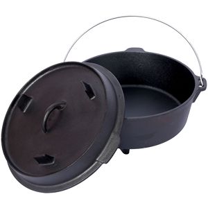 Pentola Olandese in Ghisa Pretrattata con Coperchio, Padella Profonda per Campeggio, Cucina all'Aperto, Barbecue, Cottura sul Focolare, Utensili da Campeggio - Product Image 3