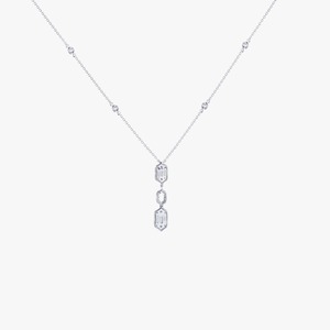Collier de luxe en or jaune 9 carats avec diamant de laboratoire taille baguette brillant 0,457 carats, pour femme, délicat et raffiné, vente en gros - Product Image 3