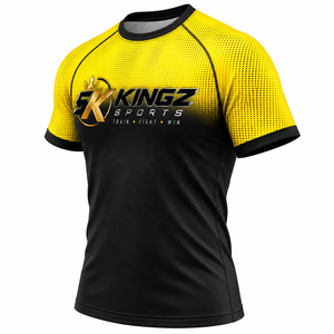 Camiseta Deportiva Ajustada Negra para Hombre, con Estampado Frontal, Absorbente de Humedad, Estilo Kimono de BJJ, Manga Corta, para Adultos, Transpirable, 220 Gramos, Elástica en 4 Direcciones - Product Image 4