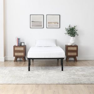 Twin 14" Heavy Duty Steel Slat <b>Platform</b> <b>Bed</b> <b>Frame</b> with Under <b>Bed</b> Storage No Box Spring Needed Black - Product Image 6
