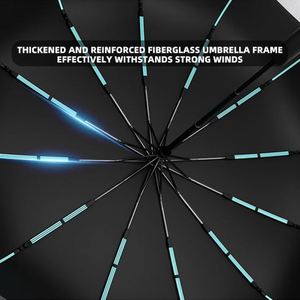 Wholesale Custom High Quality Pongee 144 Ribs <b>Windproof</b> UV Protection Fully-Automatic Travel <b>Umbrella</b> - Product Image 3