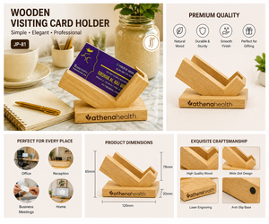 Personalized Wooden Business <b>Card</b> Holder & Stand with Printing for Desk-<b>Table</b> Top Organizer for Mother's Day & Valentine's Day - Product Image 3