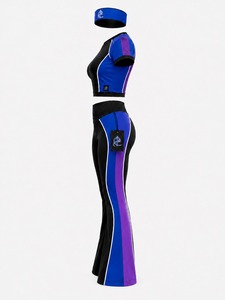 Conjunto de 3 piezas para mujer con top, leggings y diadema, tela suave y flexible, diseñado para entrenamientos, yoga, jogging y comodidad informal. - Product Image 6
