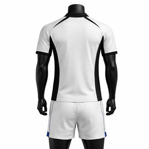 Ensemble de maillots de volley-ball d'hiver bleus personnalisés imprimés par transfert thermique, unisexe, manches courtes, évacuation de l'humidité, coupe athlétique, service OEM - Product Image 5