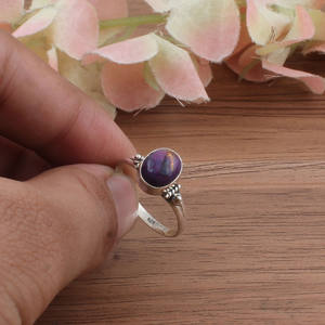 Wholesale Purple <b>Turquoise</b> Gemstone <b>Ring</b> 925 Sterling Silver Classic Third Party Certified Jewelry for Women Finger <b>Ring</b> - Product Image 6