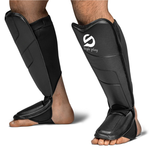 Nouveauté : Protège-tibias en cuir de haute qualité, légers, pour entraînement de boxe, pour adultes - Product Image 1